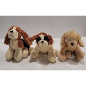 Webkinz Lil Kinz Puppies St Bernard Golden Retriever Basset Hound Lot of 3 Dogs